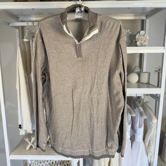 Banana Republlic Men’s size XL khaki tan 1/2 zip pullover # 3625 - Picture 1 of 7